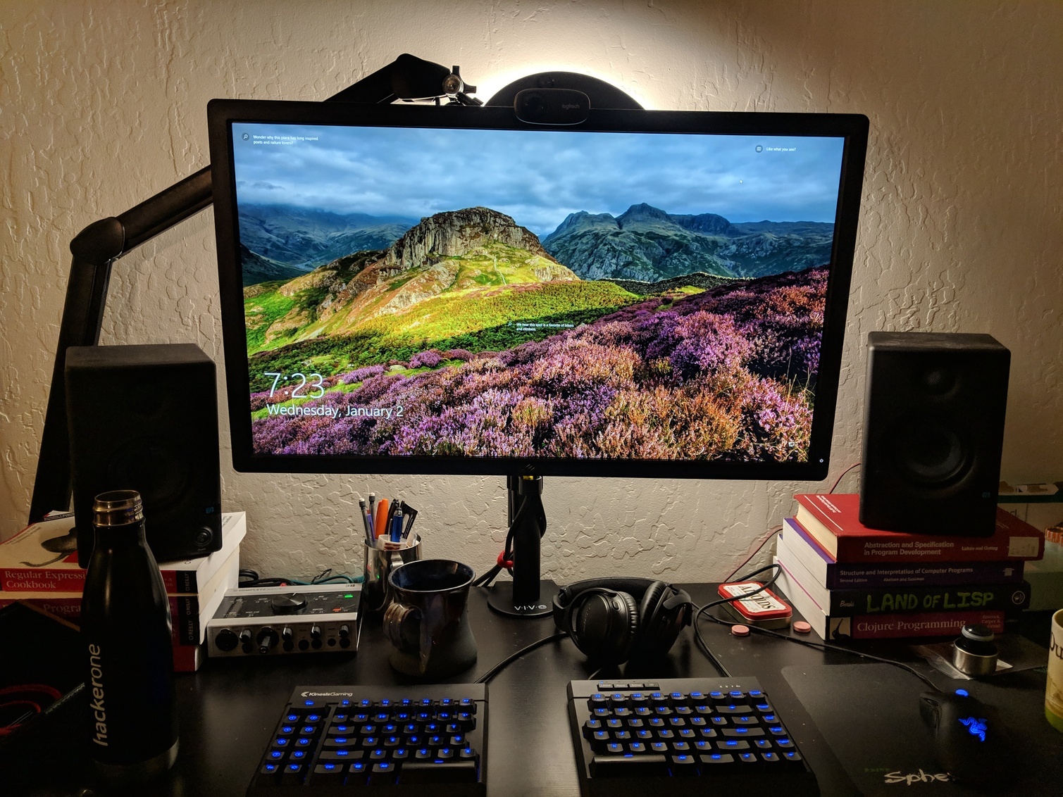 LED magnifying loop serving as monitor backlight